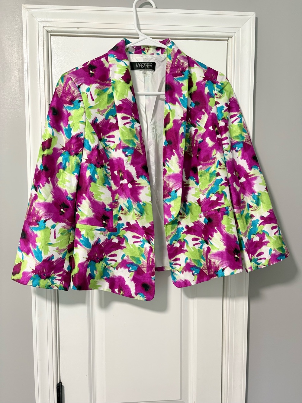 Kasper Floral Blazer in Purple, Green & Teal